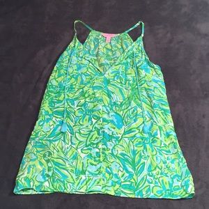Lilly Pulitzer Silk Finn tank Citrus Parrot Green